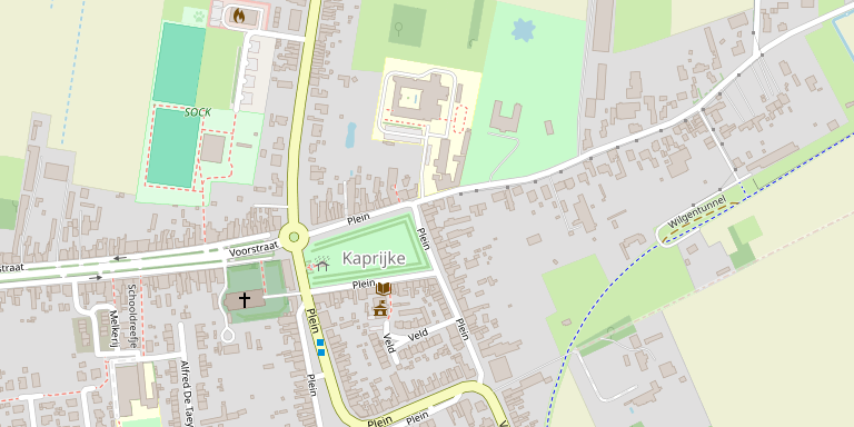 Kaart met de ligging van Kiné Kaprijke